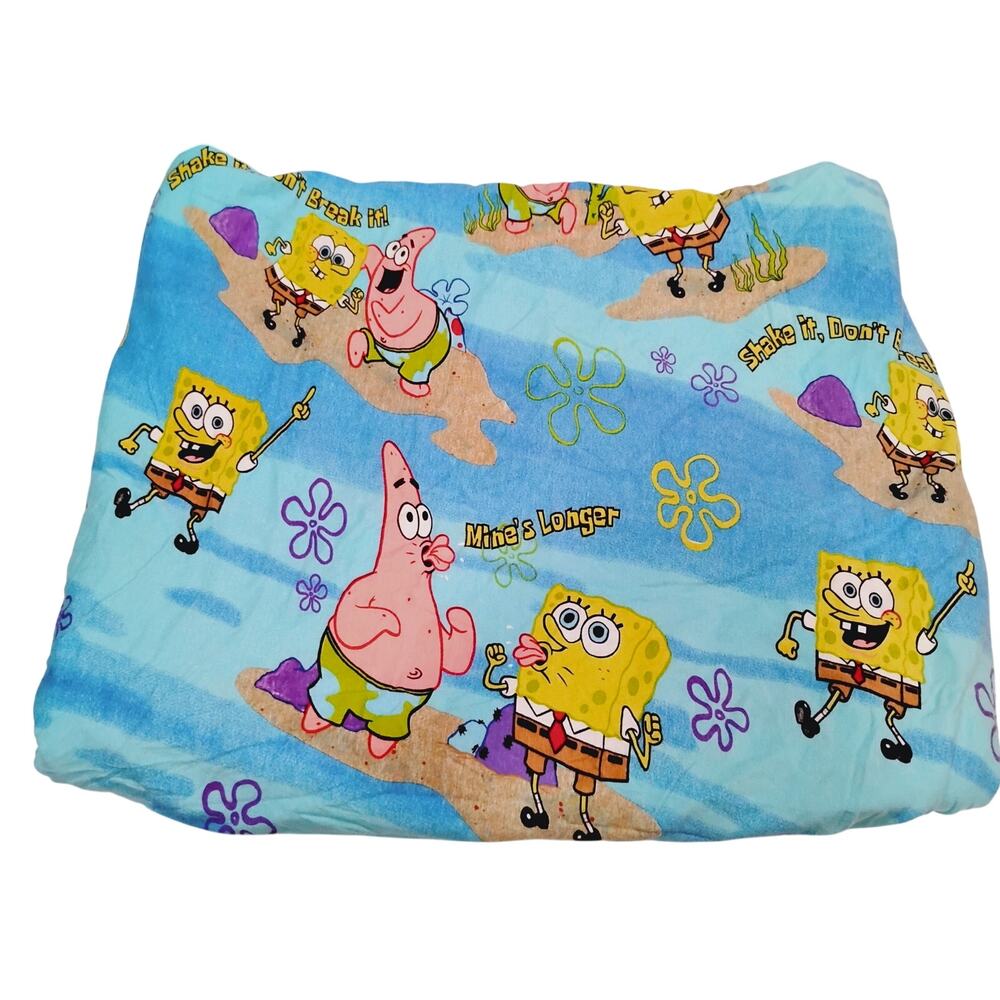 VINTAGE SPONGEBOB TWIN FLAT SHEET ONLY 2003 100% COTTON VIBRANT COLOR